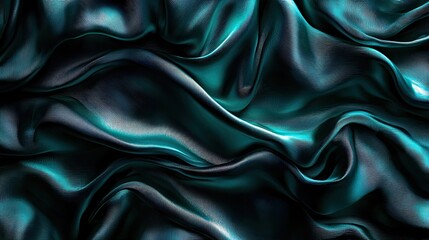 Obraz premium Elegant Teal Silk Drape Luxurious Fabric Texture Background