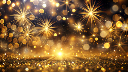 Blue and gold abstract background with soft bokeh effects for a luxurious and elegant aesthetic