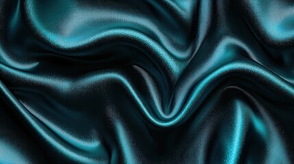 Obraz premium Teal Silk Fabric Texture Draped Luxurious Shiny Background