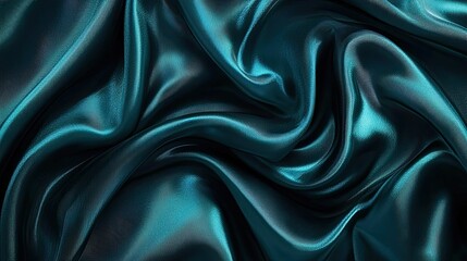 Obraz premium Luxurious Teal Silk Fabric Drapery Elegant Texture Background