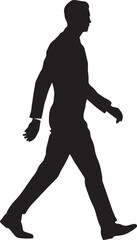 Minimalistic Black Silhouette of a Walking Person with Clean Edges and Accurate Form