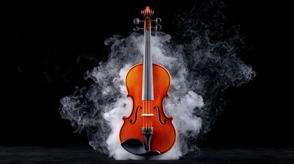 Fototapeta premium Violin in smoky atmosphere.