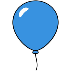 Blue Balloon PNG Illustration Isolated on Transparent Background for Party and Celebration Designs