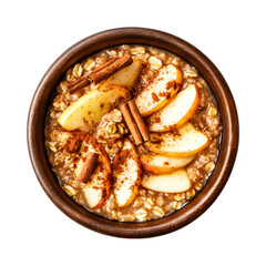Delicious Baked apple cinnamon oatmeal Isolated On Transparent Background 