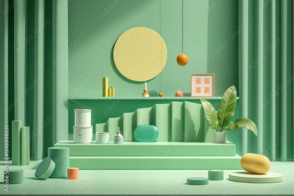Poster authentic portrayal of products on a display stage, ensuring that viewers receive a truthful represe