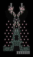 Indian Embroidery Neck and Border Design, Pattern, Patch, Embroidery Designs, Women Shirt Designs, Embroidery Allover Designs Embroidery Illustration, for Textile Clothing Design Manual artwork
