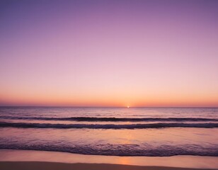 Obraz premium Romantic Sunset Over Ocean with Silhouetted Beach Scene , Tranquil and Serene for Love-Themed Designs