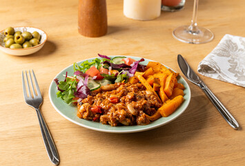 Mexican cuisine, chili with sweet potato in bar
