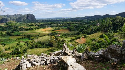 beautiful surroundings of Vinales, Cuba  view of the tobacco fields 