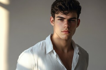 Obraz premium Series of photos featuring a handsome man posing multiple times.