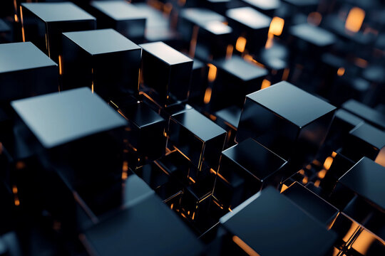 An abstract 3D image of geometric shapes generative ai concept