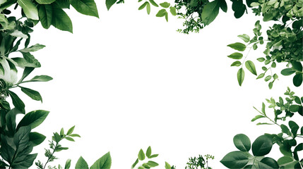 Fototapeta premium Lush Green Tropical Leaves Frame, Nature Botanical Background