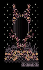 Indian Embroidery Neck and Border Design, Pattern, Patch, Embroidery Designs, Women Shirt Designs, Embroidery Allover Designs Embroidery Illustration, for Textile Clothing Design Manual artwork