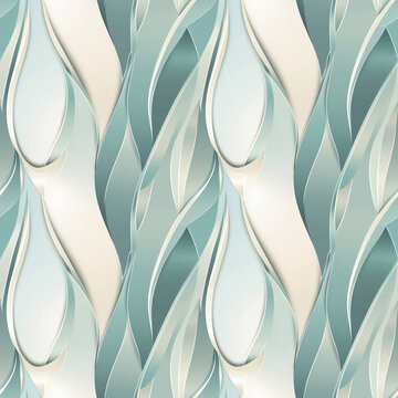 Seamless abstract wave pattern background in soft blue and silver colors for design projects and copy space