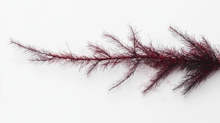 Fototapeta premium Dark red aquatic plant on white background.