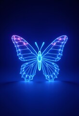 Neon Glow Digital Butterfly