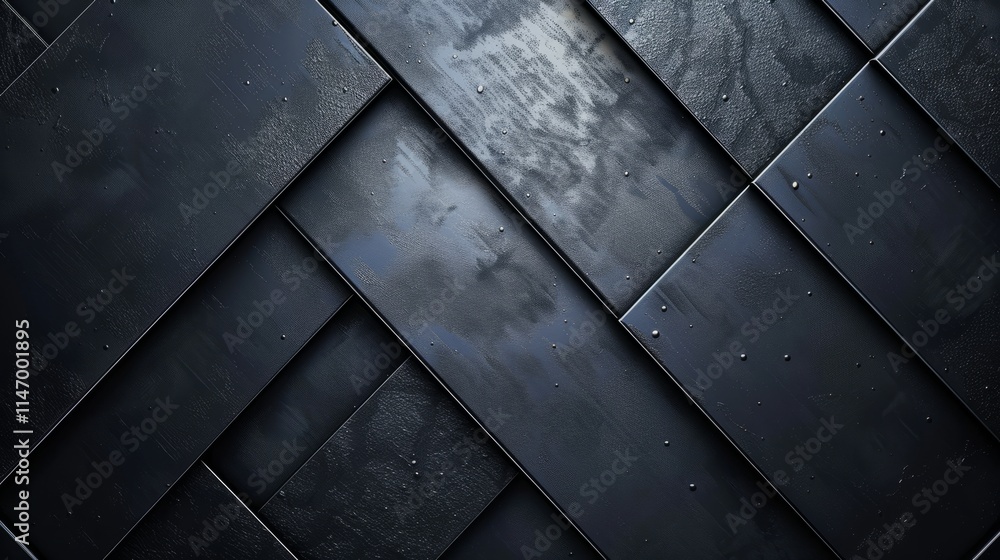 Poster a black and white image of metal squares with a greyish tint. the squares are arranged in a way that