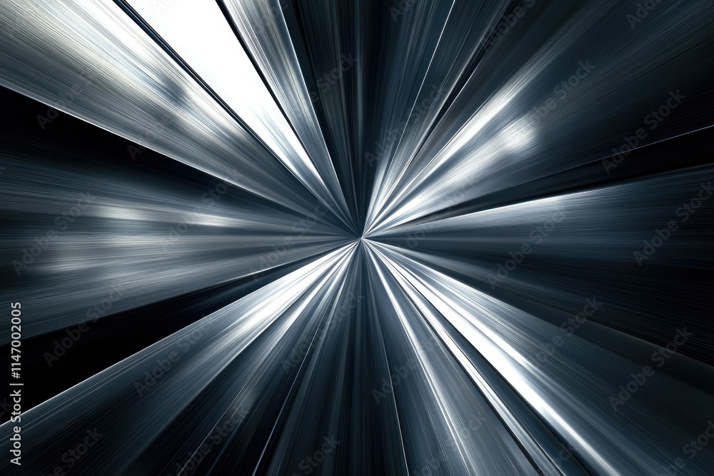 Aufkleber abstract grayscale image depicting radiating lines converging at a central point, suggesting speed o