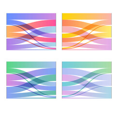 Fototapeta premium Alluvial-Diagram-3to3-gradient-2up