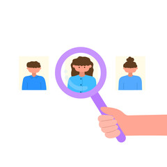 human resource recruitment and candidate selection flat design illustration