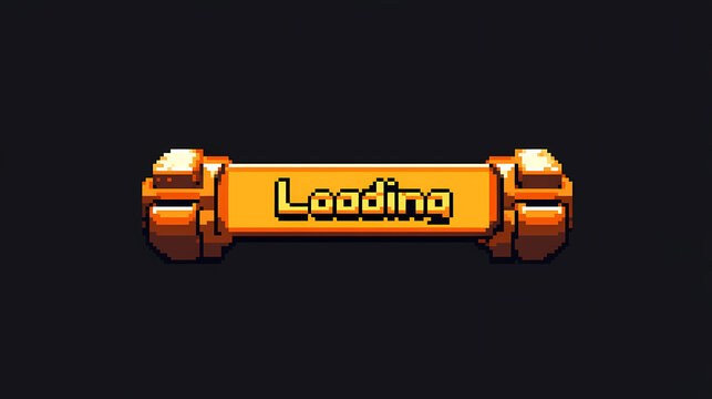 Colorful retro pixel art progress bar showcasing loading animation in a vibrant gaming interface