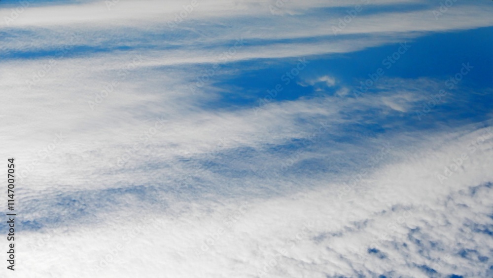 Aufkleber blue sky and white altocumulus clouds - abstract background with natural patterns of clouds. topics: