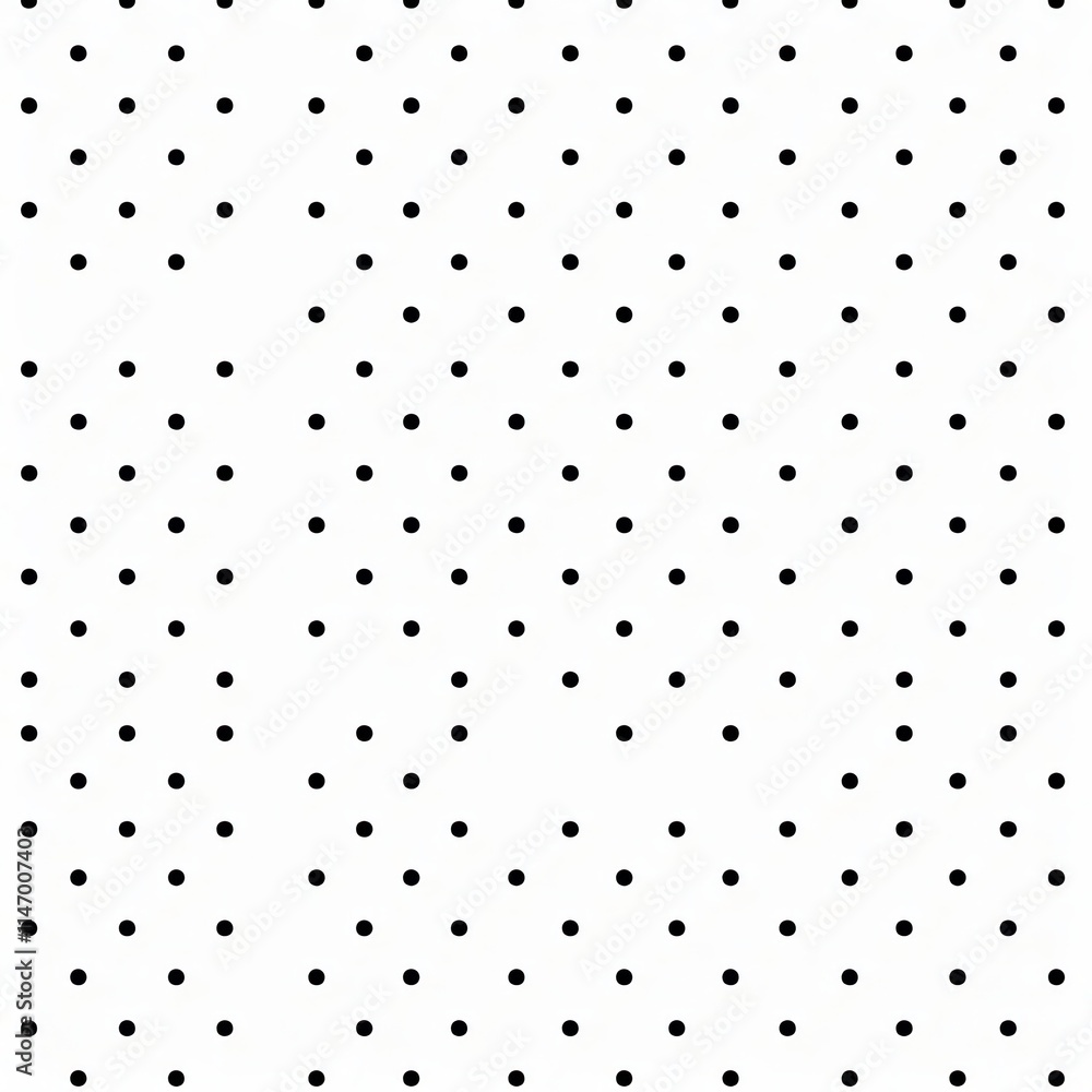 Fototapete black dots arranged in a regular pattern on a white background for textile design or graphic applica
