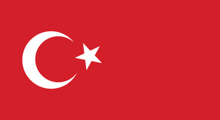 Turkish national flag  with a red background and crescent moon and star emblem