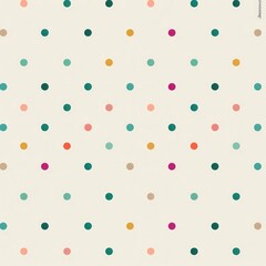 Colorful polka dot pattern on a light background ideal for fabric or wallpaper design creative projects. Generative AI