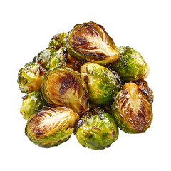 Delicious Balsamic glazed roasted Brussels sprouts Isolated On Transparent Background 