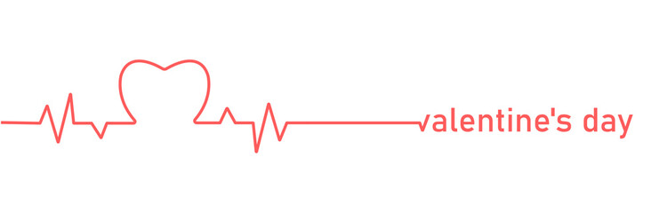 Rhythmic beating heart and Valentine's day.Banner, invitation, card idea concept.
