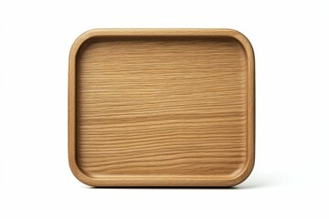 Wooden tray, rectangular shape, light brown grain.