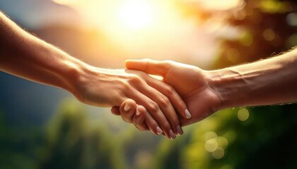 Two hands gently holding each other against a soft, blurred background, symbolizing comfort and connection