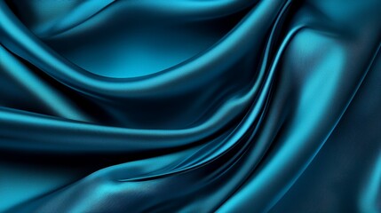 Obraz premium A close up shot of a blue satin fabric