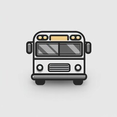 Simple illustration of a white school bus.