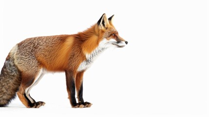 Fototapeta premium Side View of a Focused Red Fox