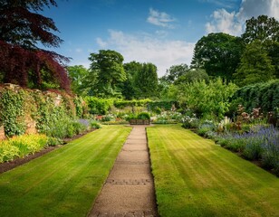 Obraz premium Generated image English garden during the month of June