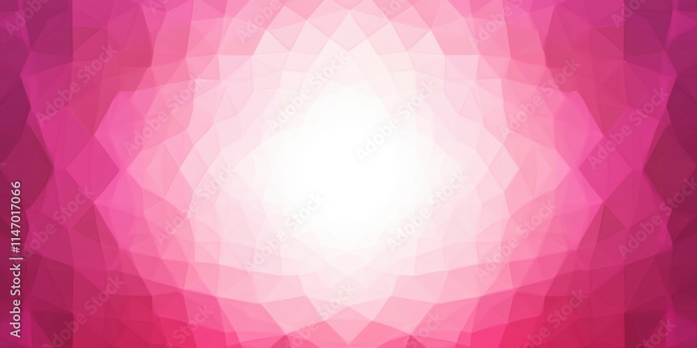 Poster pink background with geometric shapes and gradient white center in the middle generative ai