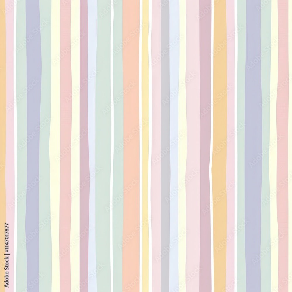 Aufkleber colorful striped pattern in soft pastel shades creating a modern and playful design for interior dec