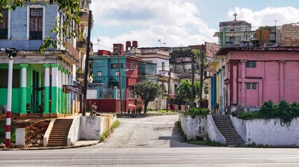 apartment buildings full of color on havana 