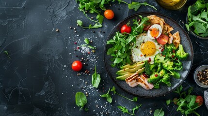 Satisfying meals arranged beautifully with clear space for your promotional content