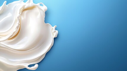 A splash of milk on a blue background