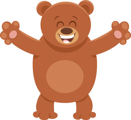 Obraz premium happy cartoon brown bear wild animal character