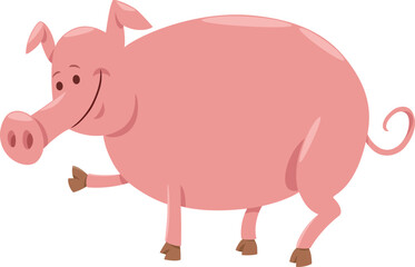funny cartoon pig farm animal character