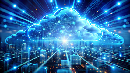 Fototapeta premium Futuristic Cloud: A Symbol of Cloud Computing and Advanced Technology