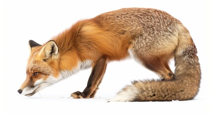 Fototapeta premium Focused Red Fox Sniffing the Ground