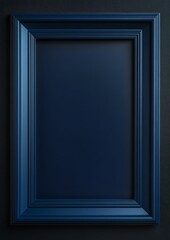 Dark blue frame, empty, ornate, against dark background.