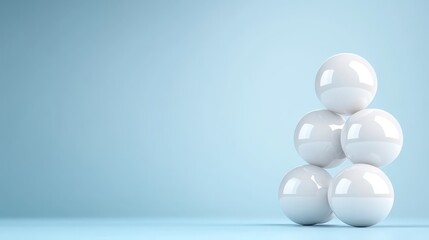 A group of white spheres stacked on top of each other