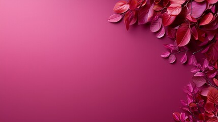 A pink background with red leaves on it