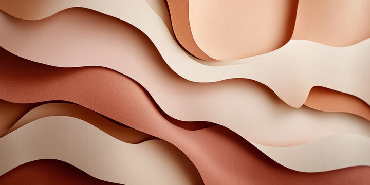 
Layered Paper Art in Earth Tones Carefully layered paper sheets in cocoa dust, terracotta blush, and fawn beige with organic curves.